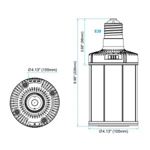 90w 120w 150w corn bulb led size